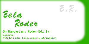 bela roder business card